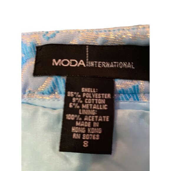 Vintage Moda International Skirt Womens 8 Used Blue Silver - Picture 7 of 13
